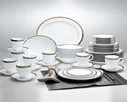 Noritake Regina Platinum 12-Piece Dinnerware Set, Service for 4