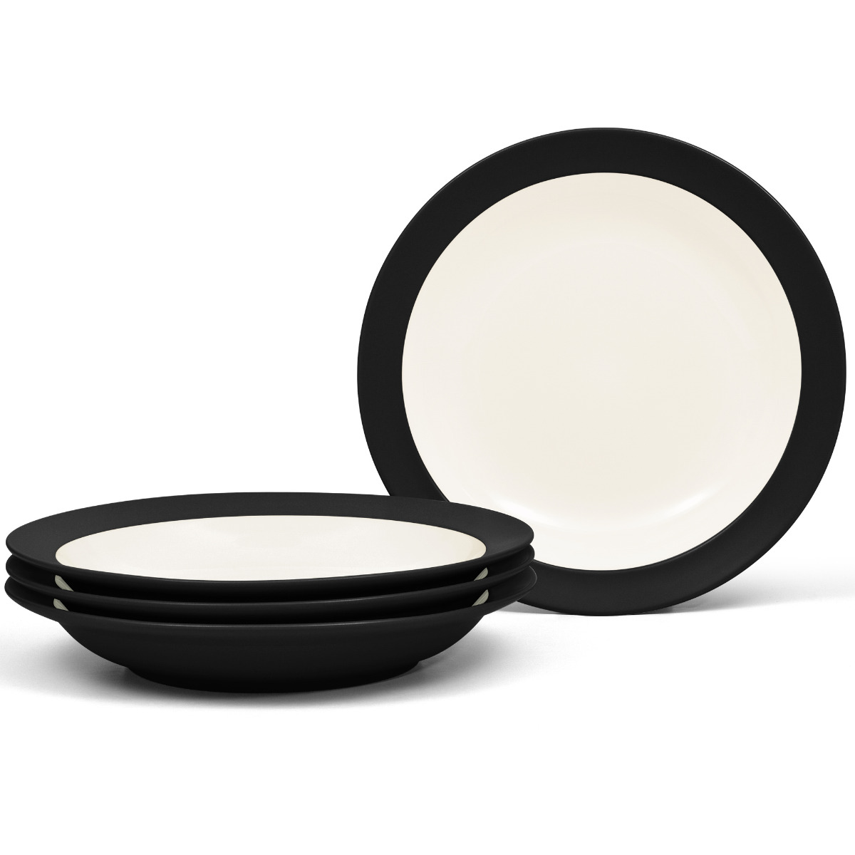 Noritake Colorwave Graphite Set of 4 Large Pasta Bowls