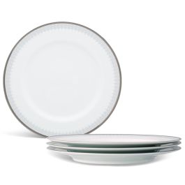 Noritake Silver Colonnade Set of 4 Dinner Plates