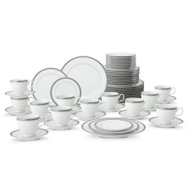 Noritake Charlotta Platinum 60-Piece Value Dinnerware Set, Service