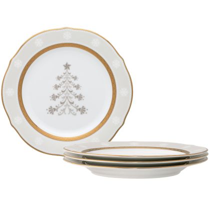 Accent Plates - Tree, Scalloped, 9", Set of 4