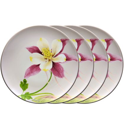 Accent/Luncheon Plate, Floral, 8 1/4" (Columbine), Set of 4