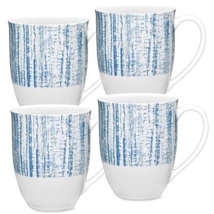 Blue Extra-Large Weave Mug, 18 oz, Set of 4