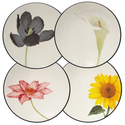 Plates, Floral Appetizer, 6 1/4", Set of 4