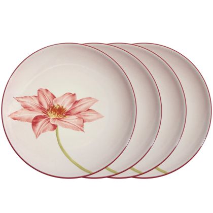 Accent/Luncheon Plate, Floral, 8 1/4" (Clematis), Set of 4