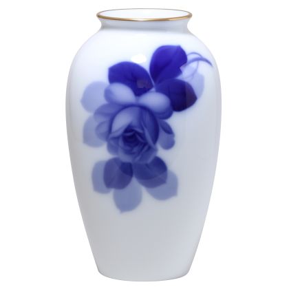 Blue Rose Vase, 9"