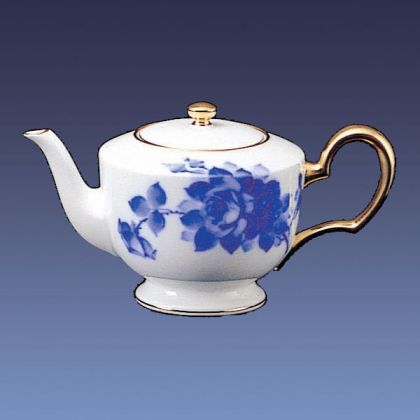 Blue Rose Teapot, 37 oz.