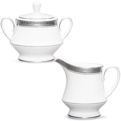 Noritake Crestwood Platinum Sugar and Creamer Set
