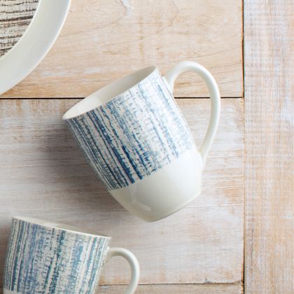 Blue Extra-Large Weave Mug, 18 oz