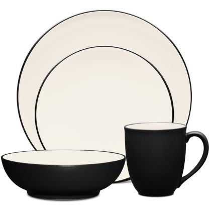 Noritake Colorwave Graphite 16-Piece Square Dinnerware Set