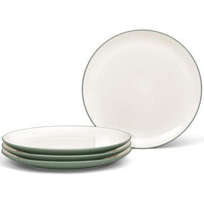 Noritake 大皿 4枚セット ホワイト/グリーン◎E255 Noritake Colorwave Green Set of 4 Coupe Salad Plates