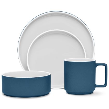 Noritake COLORTRIO BLUE小3皿、中3皿のセット ColorTrio Blue by Noritake