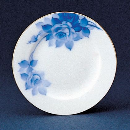 Blue Rose Plate, 8"
