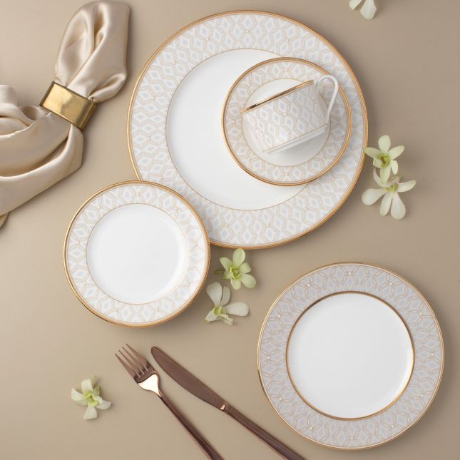 Noritake 『CHAMPAGNE PEARLS』　大皿　5枚 Noritake Noble Pearl 5-Piece Place Setting