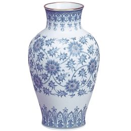Blue Arabesque Vase, 11"