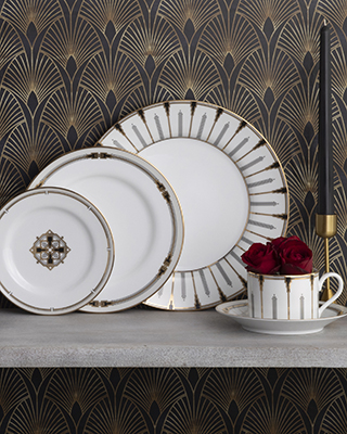 Empire Gold White Porcelain Dinnerware